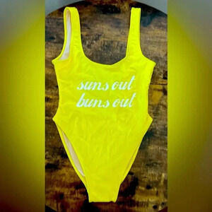 Private Party | girls one piece SUNS OUT BUNS OUT swimsuit. Size: M/L
